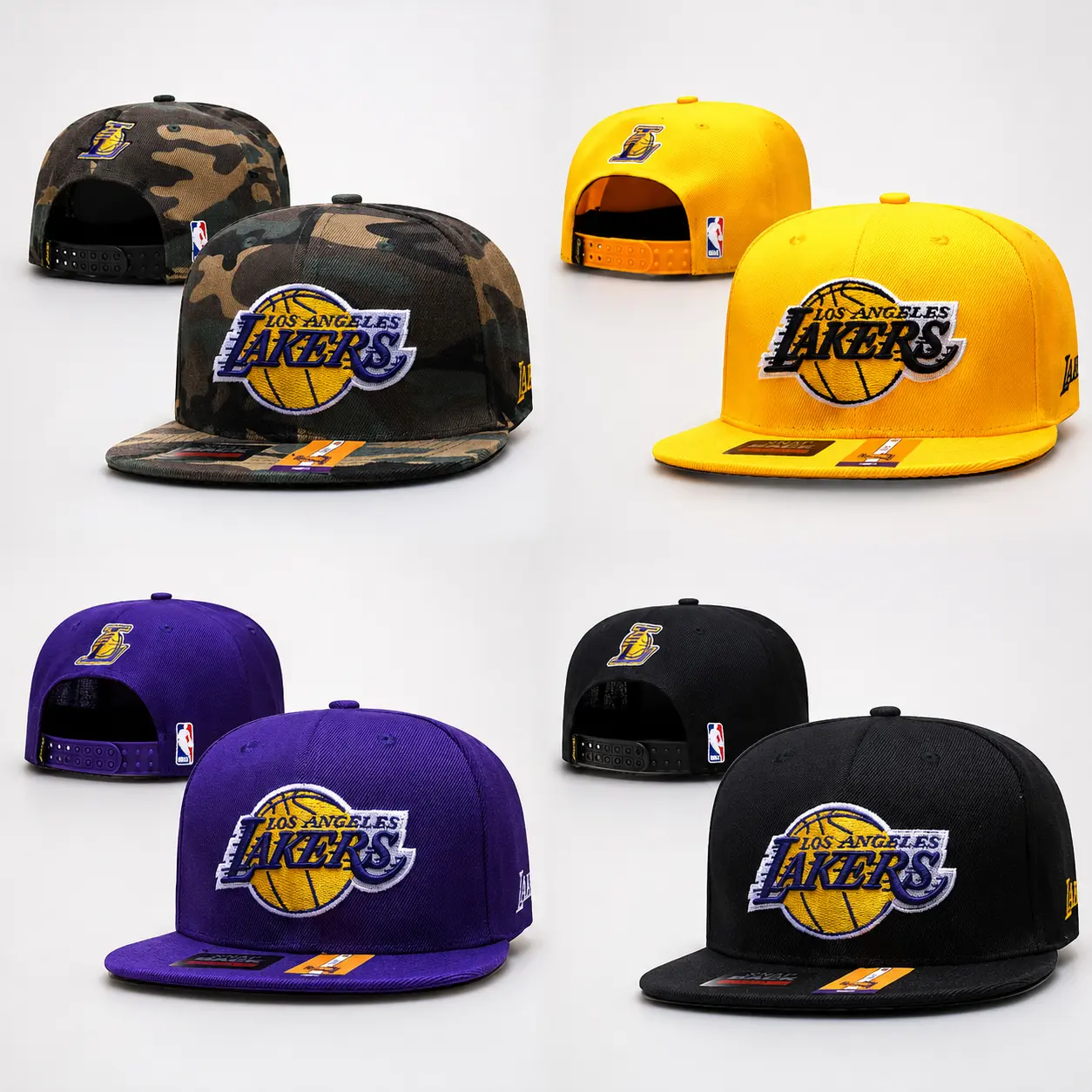 New Era Los Angeles Lakers Multi-Style Hat Collection, Embroidered Snapback Trucker Baseball Caps, Adjustable Basketball Fan Streetwear Hats, LA Lakers