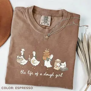 Comfort Colors Life Of A Dough Girl T-shirt, Baking Goose T-shirt, Funny Baker Shirt, Sourdough Gift, Cute Chef Tee, Cookie Lover Apparel, Baker Gift -DarkFlex