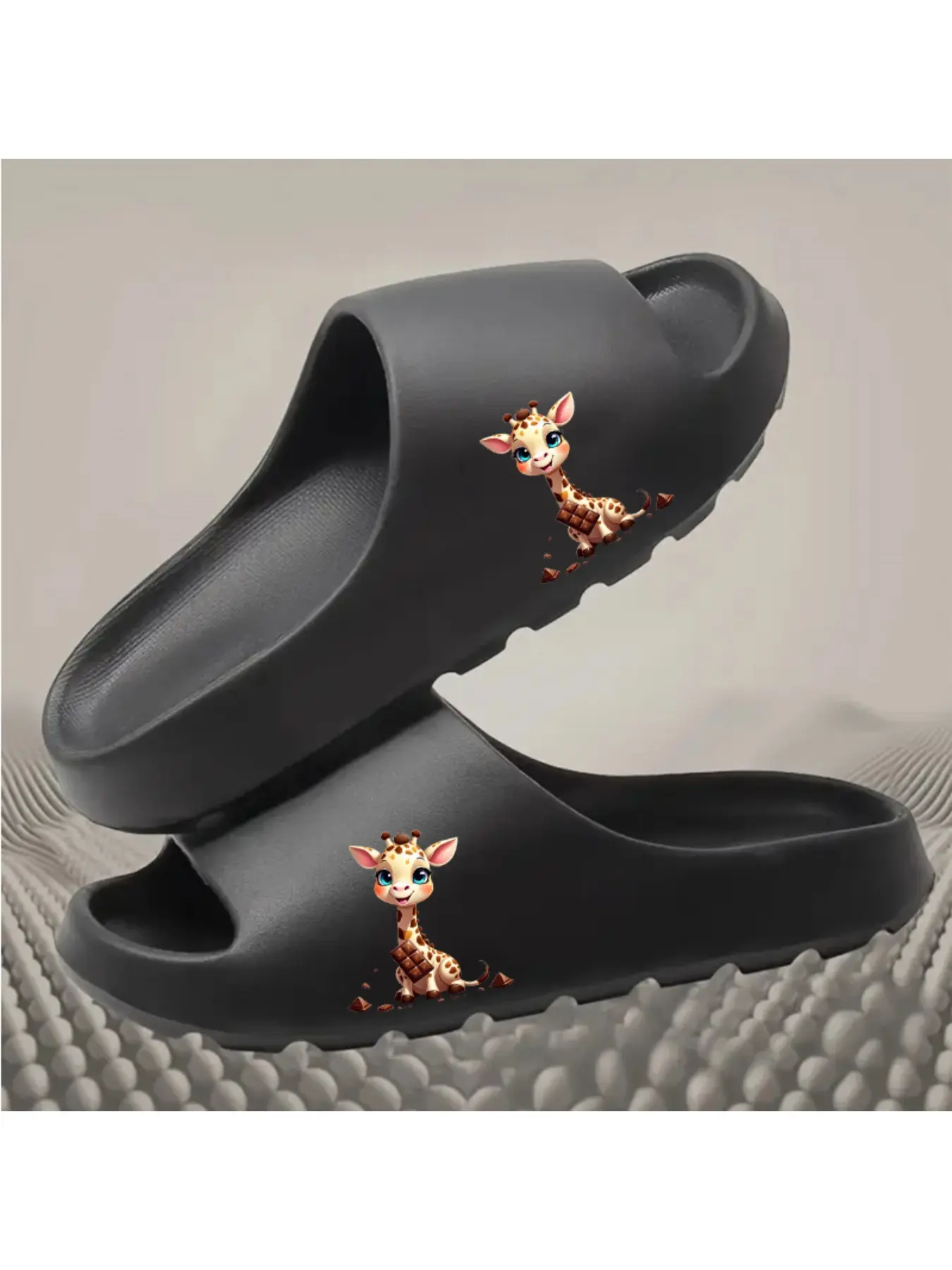 Cute Giraffe Star Pattern Coconut Slippers Women Men Kids Summer Beach Shoes Non-slip Soft Comfortable Home Indoor Outdoor Sandals Fashion Cartoon Animal Print Lightweight Breathable Casual