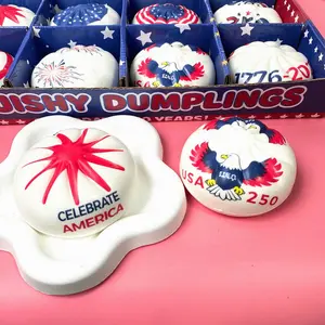 DIY Patriotic Squishy Dumpling Blind Box | America 250th Anniversary 4th of July Slow-Rising Stress Relief Fidget Craft Toy | Independence Day Collectible for Holiday Decor & Party Favors