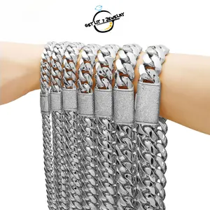 New style hip-hop retro Cuban chain necklace, dense chain, flip cover design, zircon inlay, diamond clasp | Miami style | Hip-hop style | Zircon necklace | Cuban chain | Selected gift | Fashion accessories | Trendy accessories |