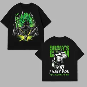 Legendary Saiyan Gym T-Shirt – Gildan Heavy Cotton Graphic Tee – Broly Inspired Anime Muscle Warrior Shirt – Hardcore Fitness Streetwear Edition