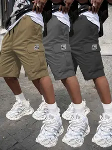 Men’s Summer Loose Straight-Leg Multi-Pocket Casual Cargo Pants 3-Pack