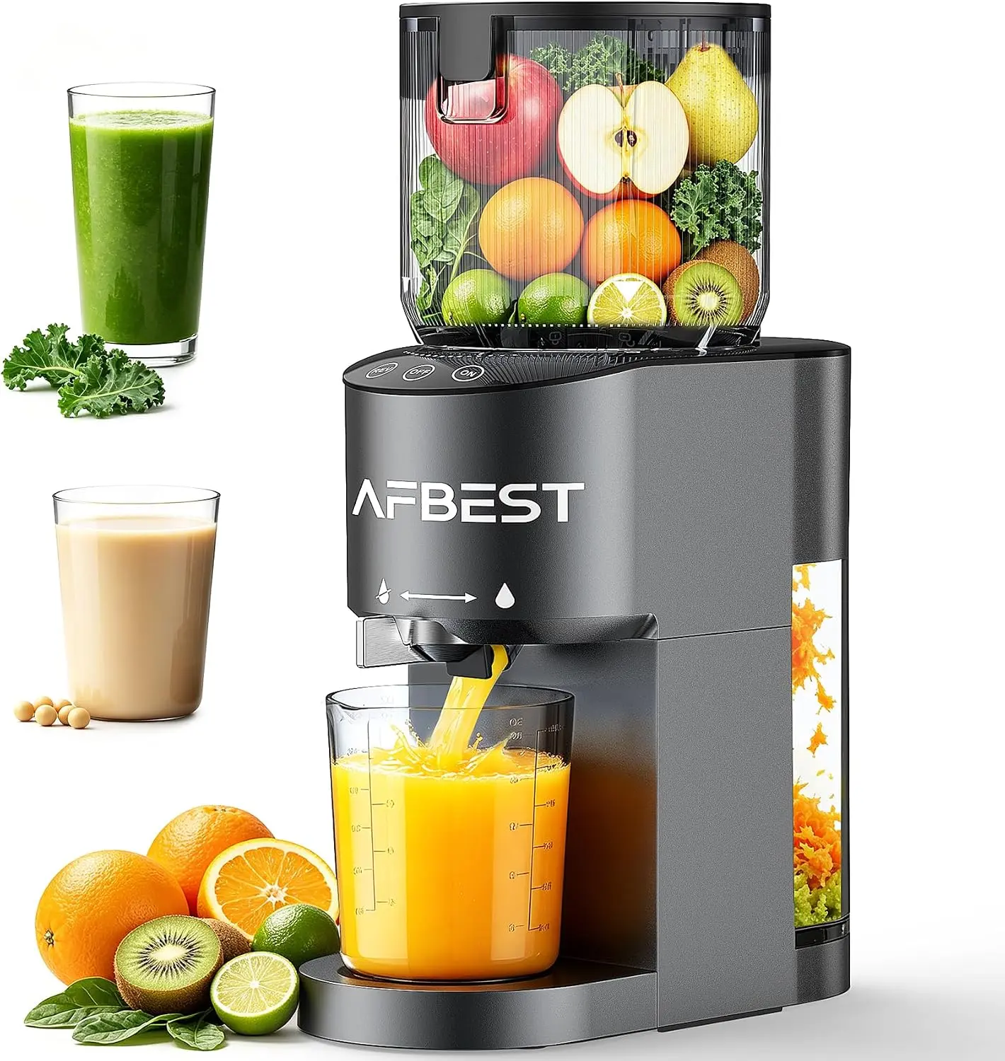Juicer Machines with 5.8" Large Chute, for Vegetable and Fruit with 3-Speed Setting, Easy to Clean
