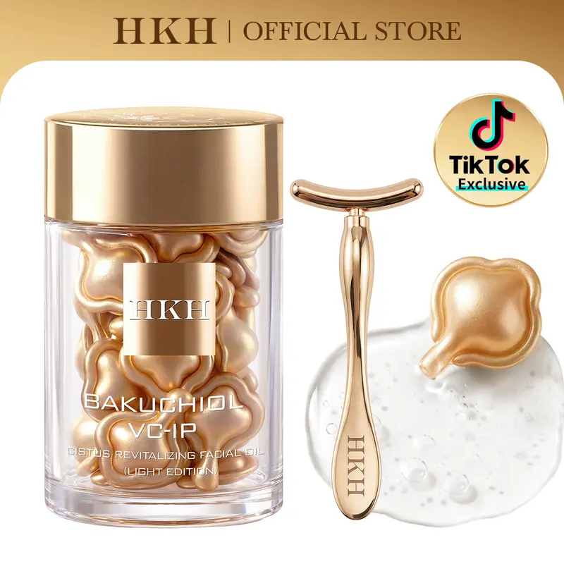 HKH Plant Retinol Time Capsule - Serum Oil with Bakuchiol, Peptides & VC-IP, Gentle Low-Irritation Anti-Aging, Firming, Brightening, Helps Improve Fine Lines, Wrinkles, Dark Spots & Uneven Skin Tone, Radiant Glass Skin, Korean Skincare