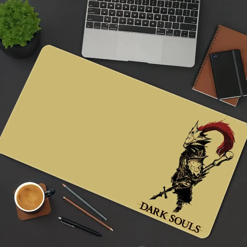 DarkSouls Knight Anime Style Beige Mouse Pad Large Gaming Mouse Pad Beige Mousepad HD Print NonSlip Rubber Base Big Size XXL Extended Keyboard Pad Office Desk Accessories