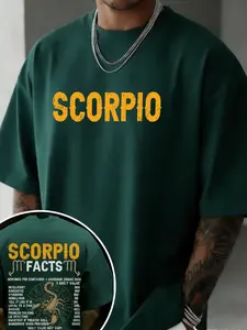 Scorpio Zodiac Facts Funny Slogan T-Shirt, Casual Loose-Fitting Top, Unisex Oversize Tee, Random Print, Short Sleeve, No Collar