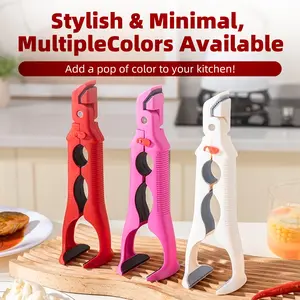 3-Pack Hot Plate Gripper Set – 3-in-1 Dual-Head Plate & Bowl Lifter, Heat-Resistant Anti-Scald Silicone Tongs with Lock & Built-In Bottle Opener, Multi-Purpose Kitchen Tool for Steamers, Air Fryers, Microwaves & Cooking Safety