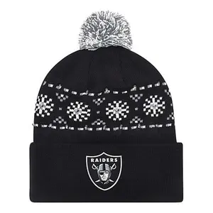 Football Fan Shop Officially Licensed NFL by Carl Banks Holiday Sweater Light-up Beanie - Raiders
