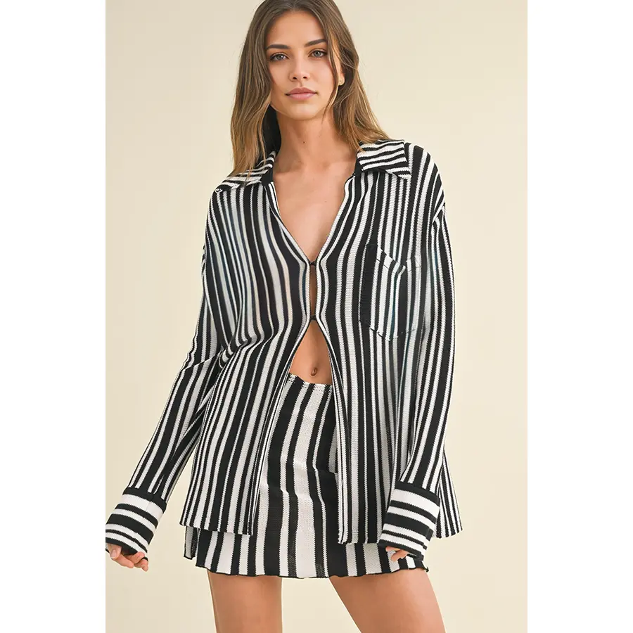 Leah Striped Knit Shirt