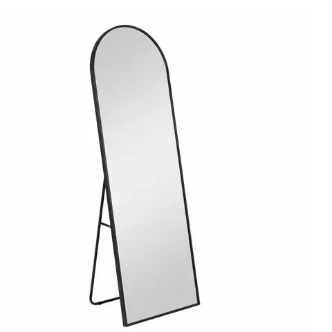 59"x16" Full Length Mirror Floor Standing, Anti-Rust Aluminum Frame, Arch, Black