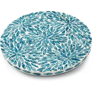 Lazy Susan for Table Mother of Pearl Turntable Organizer, Wood Round Spinning Tray Rotating for Kitchen, Cabinet, Counter Spice Pantry (D 12.5 in)