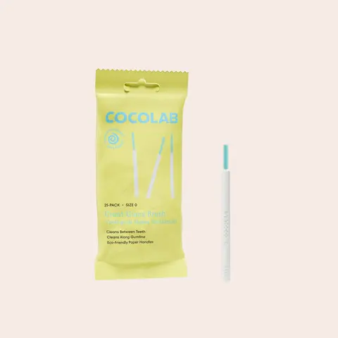 COCOLAB Great Gums Brush - 25 Pack Gentle Interdental Brushes for Oral Care, Toothbrush For Your Gums, Eco-Friendly Paper Handles + Flexible Head Ideal for Interdental Use