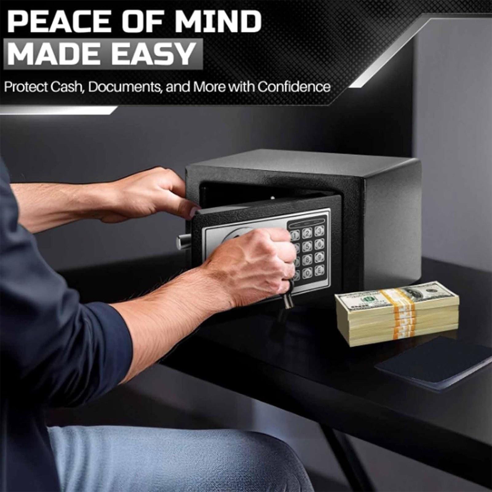 Mini Electronic Password Safe, Anti-theft Storage Lock Box, Ideal for Home Dorm Office Valuables Keeping, No Batteries