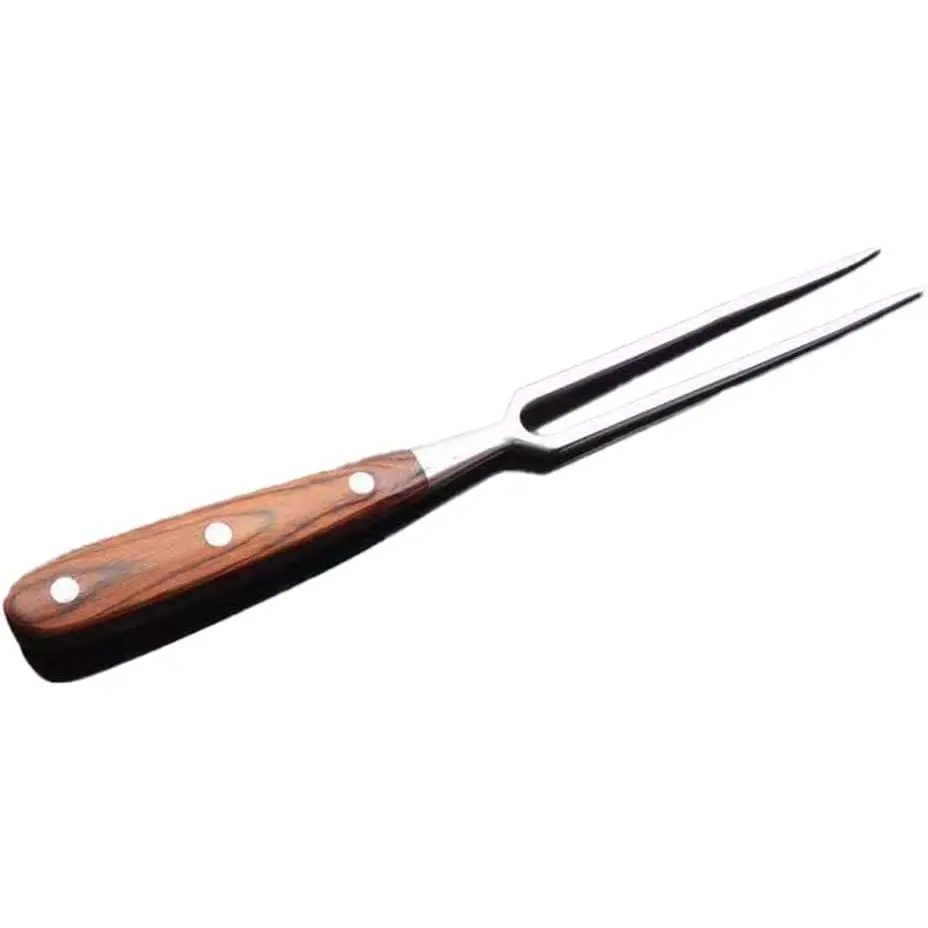 Chef pro Stainless Steel Carving Fork Barbecue Fork BBQ Tools Meat Forks 12 Inch,Suitable for kitchen, BBQ(12 inch) (log color)