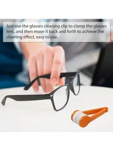 1 portable multi-function glasses cleaning brush, soft and gentle microfiber glasses wiper, scratch-free glasses cleaner, stripe-free lens polishing tool with keychain hole