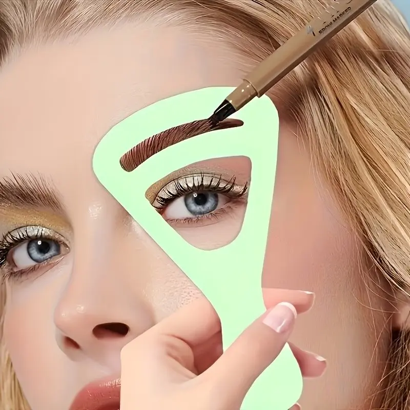 2-Piece Eyebrow Shaping Template Set, Customizable Brow Design, Reusable Plastic Card, Eyebrow Guides, Natural Arc Eyebrow Grooming Tool, Travel-Friendly, Eyebrow Stencil Kit, Eyebrow Shaping Kit, Makeup Tool