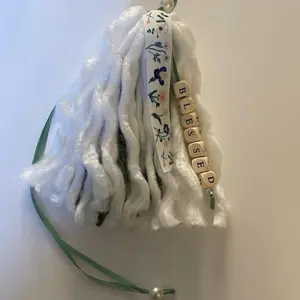 Handmade Ribbon Tassel Bookmark for Book Lovers with "BLESSED" Design 5-inch Tassel 14-inch Beaded Ribbon Gift for Readers
