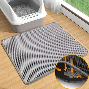 Cat Litter Box Mat Large 89 x 61  cm – Waterproof PVC, Traps Litter & Protects Floors