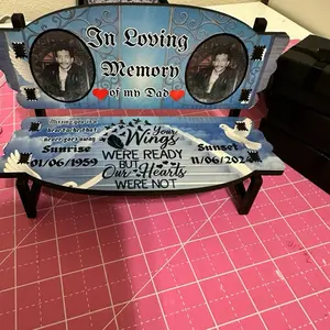 Custom Memorial Bench Keepsake, Desk Memorial Bench