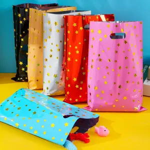 Happy Birthday Party Favor Bags 36 count Plastic  Bags with Glitter Stars for , , Girls and Boys Birthdays