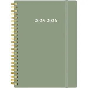 2025-2026 Planner - 18 Months Weekly & Monthly Planner from July 2025 - December 2026, Spiral Planner 2025-2026 with Elastic Closure, Inner Pocket, Medium 5.8" x 8.3", Green