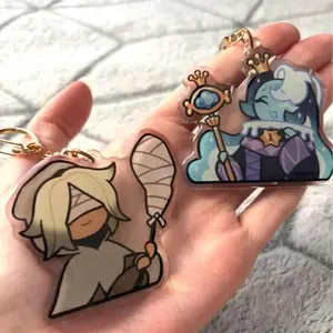 Healer Fount Keychains - Cookie Run Kingdom - Shadow Milk, Pure Vanilla Cookie Acrylic Charms, Cute Keyring Accessory, Fun Charm For Backpack Or Purse | High Quality and Customer Favorite Items