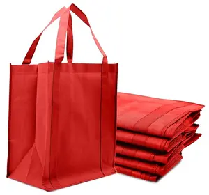 Novel Box 5 Pack Non-Woven Reusable Reinforced Tote Bags 13x15x10in with Handle-Heavy Duty Foldable Bag for Groceries & Picnic