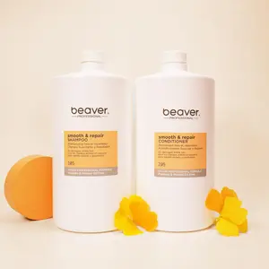 Beaver Smooth Repair Shampoo & Conditioner 3L Combo | Bulk Pack for the Family, Gentle, Repairs, Nourishes, Increases Bounciness & Shine, Haircare  | For Damaged & Weak Hair | Professional Salon Formula 16.9 oz Bottle based shampoo
