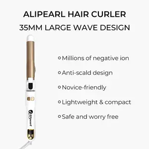 Alipearl Hair Fully Automatic Curling Iron 35mm Rotaing Hair Curler for Home,Negative Iron Automatic Hair Curl Wand,Hair Product
