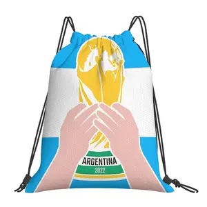 1pc Champion Argentina 2022 Drawstring Bags Outdoor Sports Portable Storage Bag Bundle Pocket Rope Bag