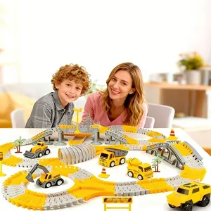 TongLi DIY Flexible Race Track Toy,Bendable Engineering Race Track Toy with Electric Cars | DIY STEM Educational Gift for Kids Ages 3+ | Ideal for Birthday, Christmas & New Year  Celebrations | TongLi toy