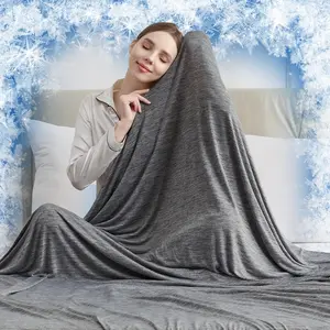 Cooling Blanket for Hot Sleepers - Summer Blanket Thin Soft Lightweight Breathable Double Side Enhanced Cooling for Hot Flashes, Night Sweats, Bed, Couch (