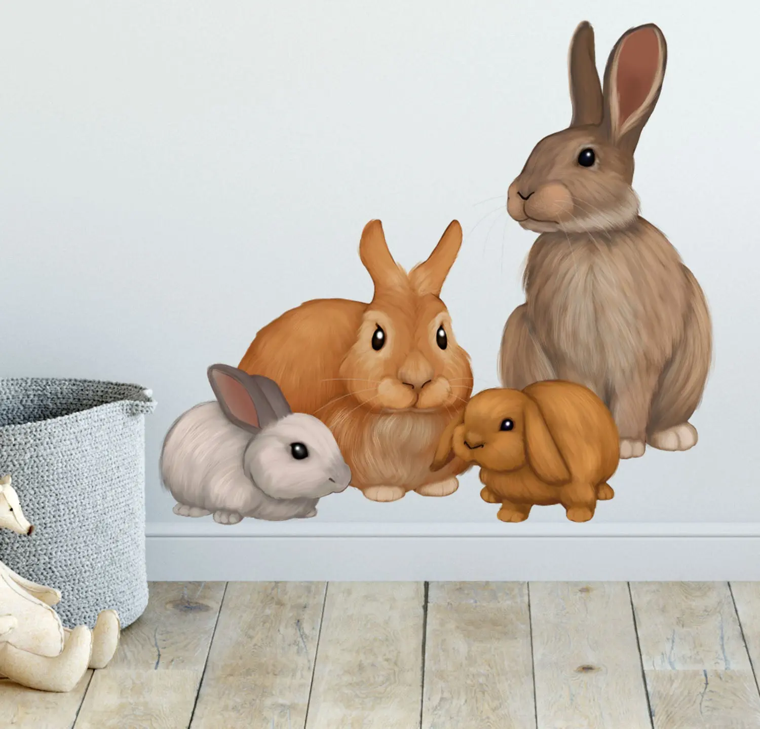 Bunny Rabbit Wall Decals ~Kids Room Animal Wall Stickers