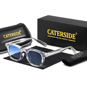 Caterside Vintage Men's Fashion Sunglasses Unique Temple Tips Square Frames Sun Glasses Women Ideal Choice for Gifts as Outdoor Travel Party Eyeglasses