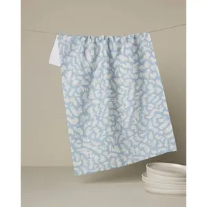 Marine Haze Geometry Tea Towel