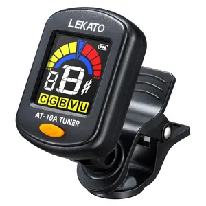 LEKATO Guitar Tuner, Clip On for All Instruments,Acoustic Electric Guitar Bass,Ukulele Violin,Chromatic Tuning Modes,Rechargeable Digital Tuner for Stringed Instruments,LCD Color Screen