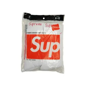 980608 Supreme Hanes Crew Socks (4 Pack) White