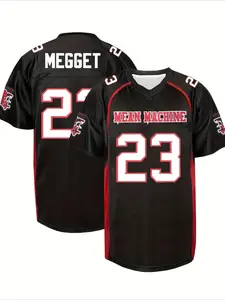 Unisex embroidered American football jersey breathable custom shirt means machine CREWE training jersey football jersey top short sleeved T-shirt 3D printing