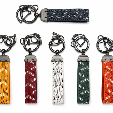 Unisex Woven PU Leather Wristlet Keychain - Classic Weave Black-Grey Soft Strap, Stylish Keyring, Handbag Charm, Metal Clip for Casual Chic Everyday Use