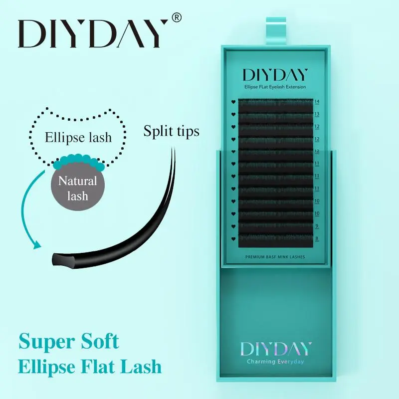 DIYDAY Flat Individual Lash Extension 0.15 0.20 Split Tips Super Softer Eyelash Ellipse Flat Classic False Eyelashes Supplies 2026 New
