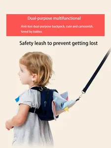 Baby Anti-Lost Backpack with Safety Leash, Kindergarten Small Backpack with Tether and Wristband, Prevent Getting Lost, Animal Pattern, Cute