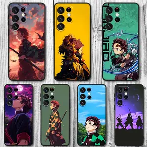 Transparent soft shellDemon Slayer Kamado Tanjiro Anime For Samsung S25 S24 S23 S22 S21 S20 Lite FE Plus Ultra 5G Black Phone Case Cover S24 Case Premium Phone Case Deals For You