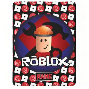 Customized Name Soft Funny Throw Blanket Roblox Blanket Cozy Lightweight Plush Portable Cover Blanket Christmas, Multiple blankets, Suitable for all four seasons, Suitable for all four seasons, Suitable for giving to fans, friends and children