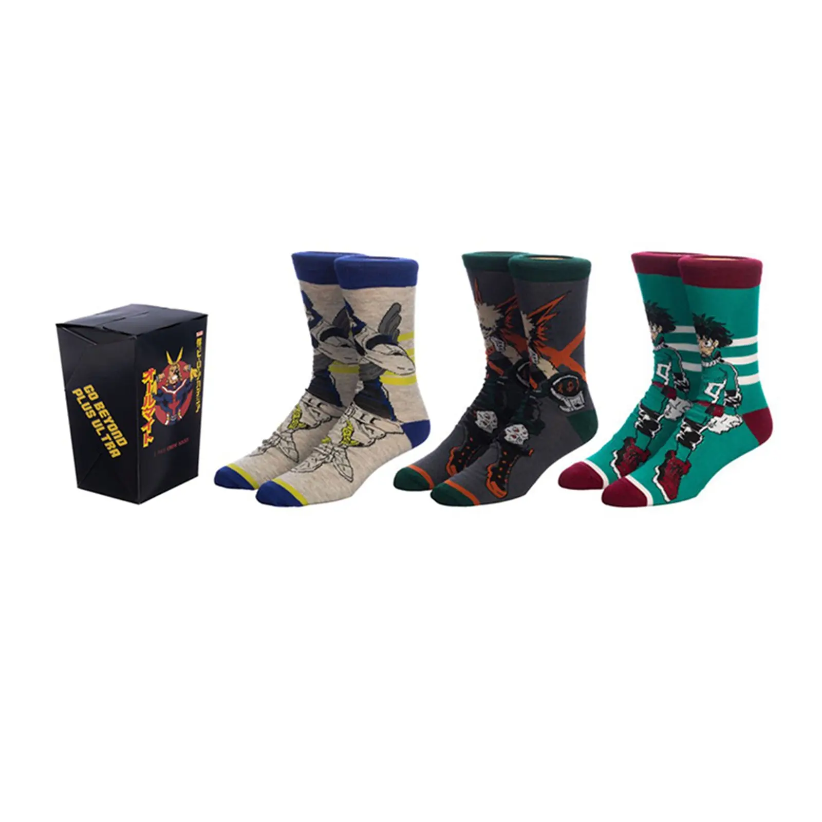 Bioworld My Hero Academia Go Beyond Ultra Three Pair Crew Socks