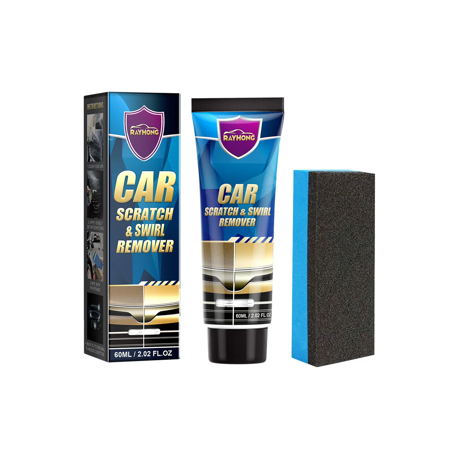 Rayhong  Car Scratch Repair Cream, Car Maintenance Refurbishment Paint Surface Scratch Scratch Polishing Repair Paste quick effect coating agent car scratch removal wax enhances gloss