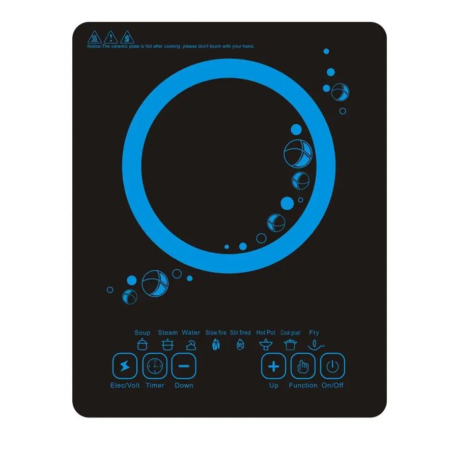 Smart Induction Cooker - 280x350mm Crystal Panel, Small, Lightweight, Energy-Saving, Stain-Resistant, Adjustable Thermostat, Automatic Function, Portable Household Stove for Frying, Hot Pot, Ideal for Dorms, Offices
