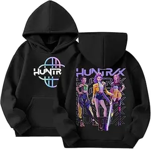 Anime Demon Hunter Hoodie, Saja Girls Graphic Sweatshirt, Cosplay Style Pullover, Unisex Streetwear Outfit, Fun Fan Gift