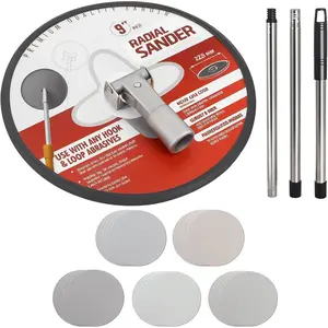 Upgarded Pole Sander for Drywall,Wall Sander for Painting Prep,9 inch Drywall Sander with Extension Pole for Wall Cleaning and Polishing,360 Circular Radial Sander + 25pcs Wall Sanding Discs