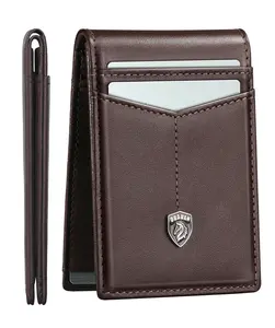 VTLASK Men's RFID Blocking Slim Wallet with 11 Card Slots & Detachable Metal Money Clip Ultra-Thin Scratch-Resistant Large Capacity Leather Design for Everyday Use Travel